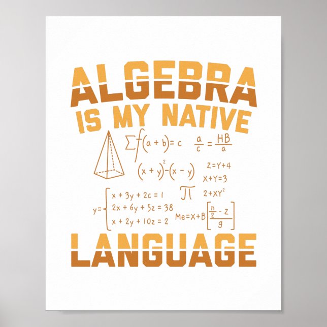 Affiche Algébrie mathématique | Cadeaux d'enseignant mathé (Devant)