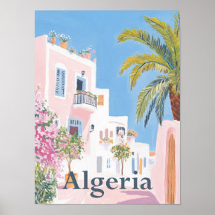 Affiche Algérie Aquarelle Peinture Voyage