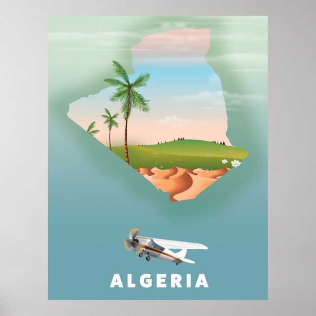 Affiche Algérie Illustration de l'affiche de voyage. (Devant)