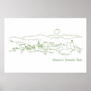 Affiche Alhambra coucher de soleil