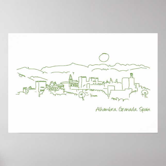 Affiche Alhambra coucher de soleil (Devant)