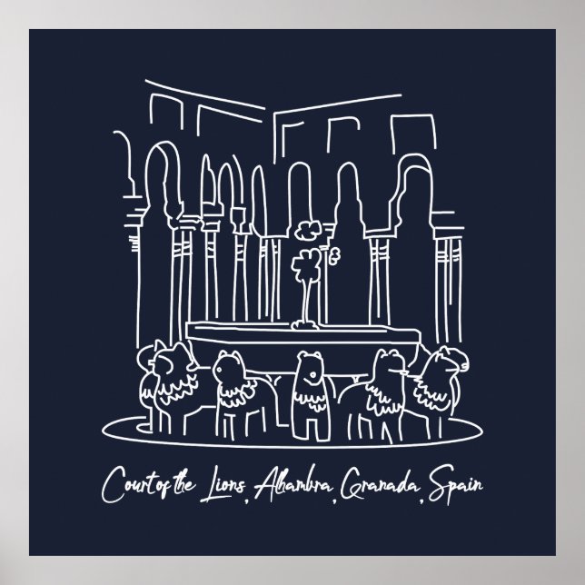 Affiche Alhambra Court of the Lions 1 (Devant)