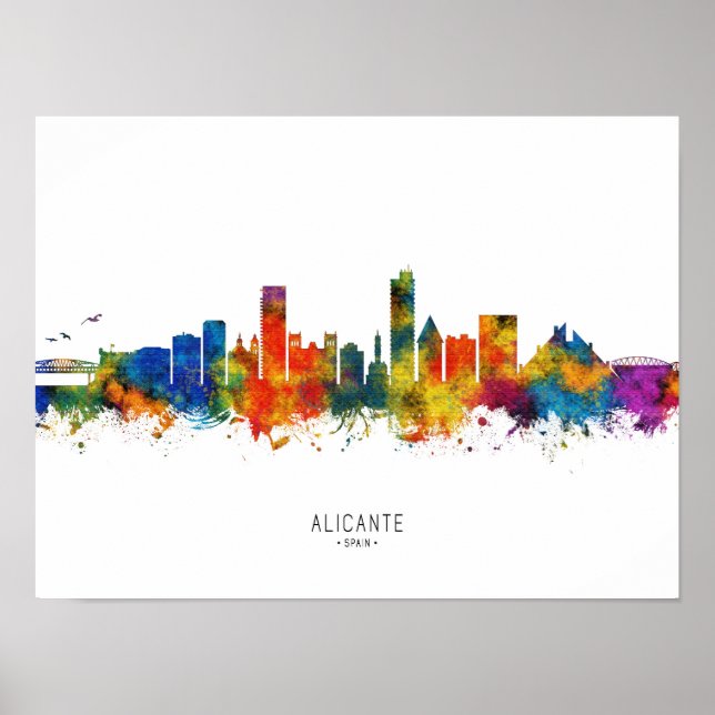 Affiche Alicante Espagne Skyline (Devant)