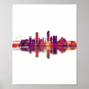 Affiche Alicante Espagne Skyline