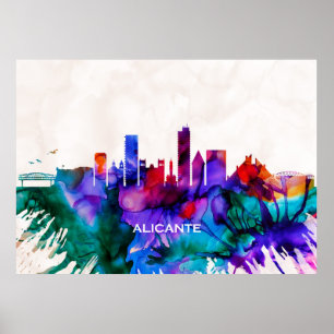 Affiche Alicante Skyline