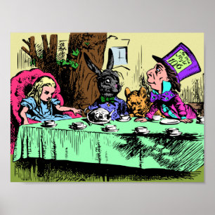 Affiche Alice à la fête du thé du Chapelier Fou