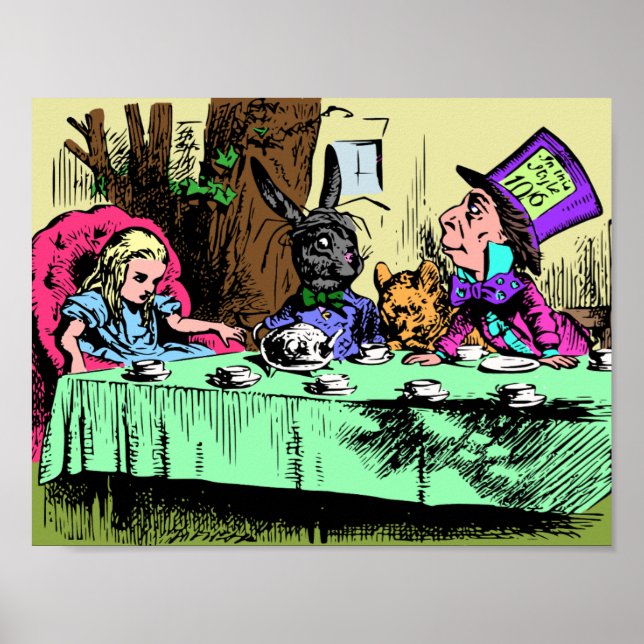 Affiche Alice à la fête du thé du Chapelier Fou (Devant)
