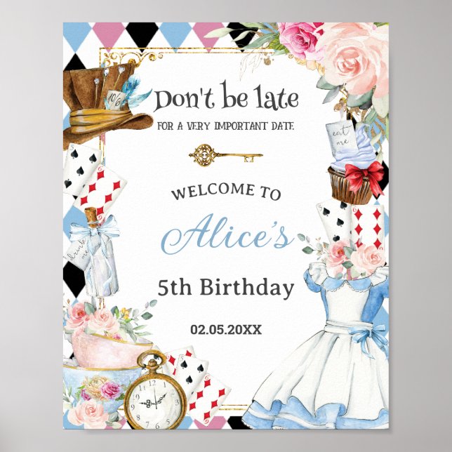 Affiche Alice au pays des merveilles Anniversaire Tea Part (Devant)