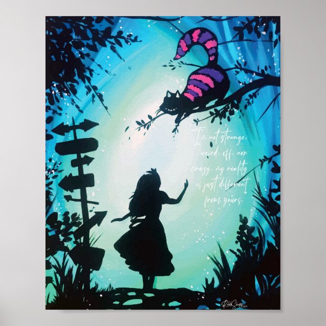 Affiche Alice au pays des merveilles avec Cheshire Cat (Devant)