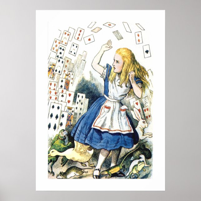 Affiche Alice au pays des merveilles avec des cartes magiq (Devant)