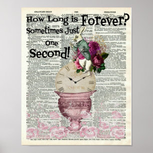 Affiche Alice au pays des merveilles Dictionnaire lapin bl