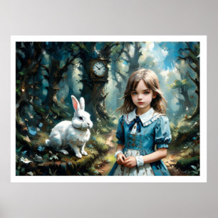 Affiche Alice au pays des merveilles et le lapin blanc