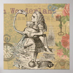 Affiche Alice au pays des merveilles Flamant Classique