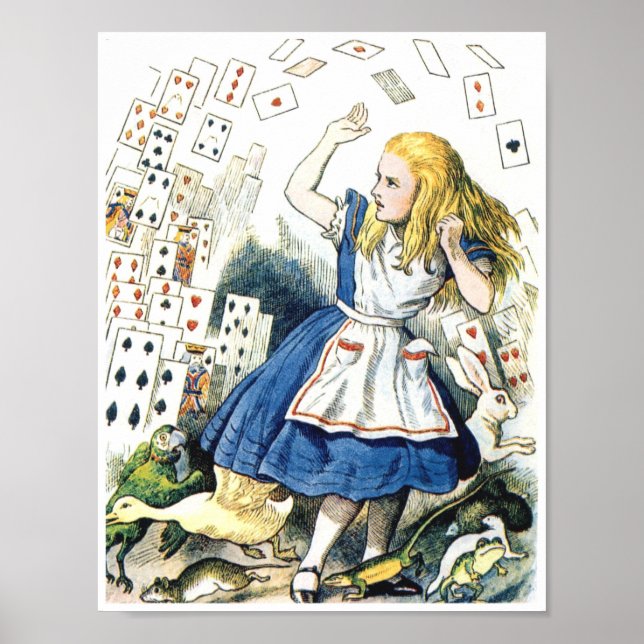Affiche Alice Au Pays Des Merveilles Jouer Des Cartes Post (Devant)