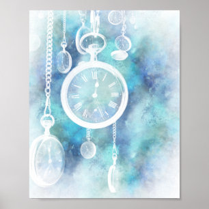 Affiche Alice au pays des merveilles Montres Verticale Imp