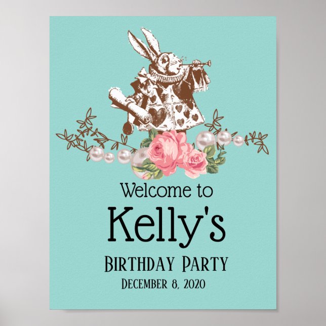 Affiche alice au pays des merveilles, panneau d'accueil (Devant)