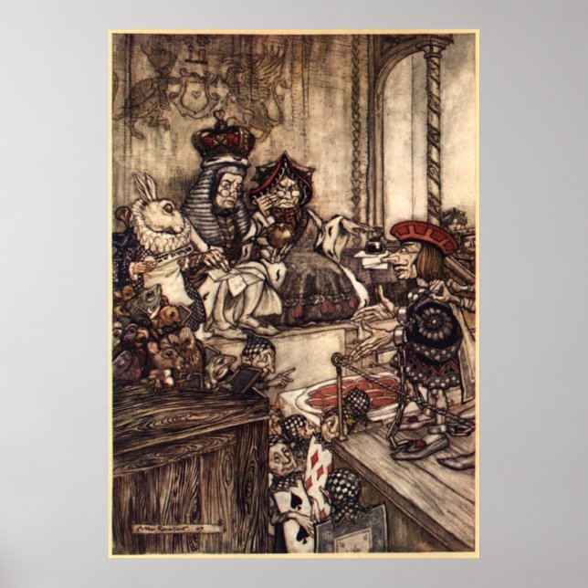 Affiche Alice au pays des merveilles par Arthur Rackham (Devant)