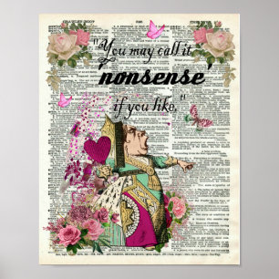 Affiche Alice au pays des merveilles Red Queen Dictionary 