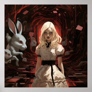 Affiche Alice au pays des merveilles Sombre surréaliste