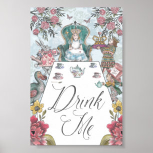 Affiche Alice au pays des merveilles Tea Party Buvez-moi