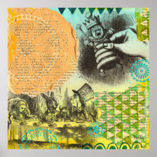 Affiche Alice au Pays des merveilles Tea Party Peinture mu