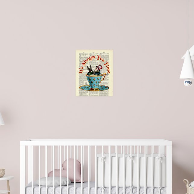 Poster Toile Alice Au Pays Des Merveilles - Décoration Murale Salon Chambre, 30x45 Cm, Style Sans Cadre