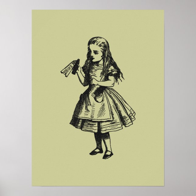 Affiche Alice avec la bouteille "Drink Me" (Devant)