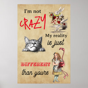 Affiche Alice - Cheshire Chat Je ne suis pas fou