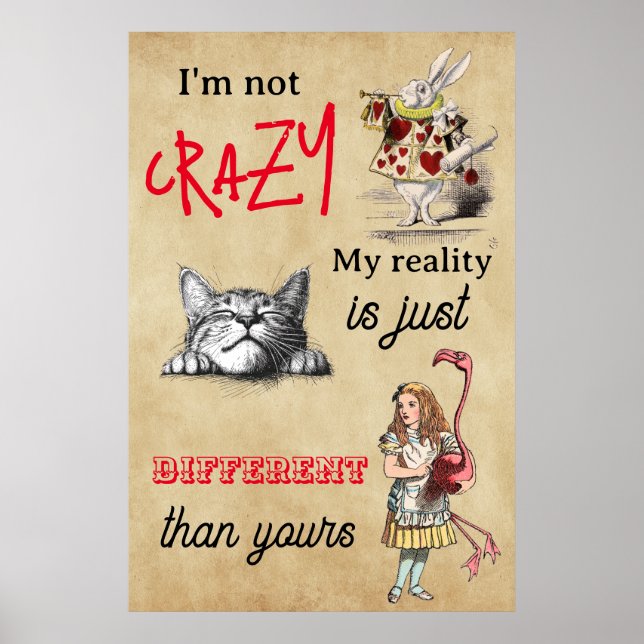 Affiche Alice - Cheshire Chat Je ne suis pas fou (Devant)
