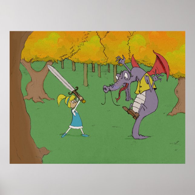 Affiche Alice combattant le Jabberwocky (Devant)