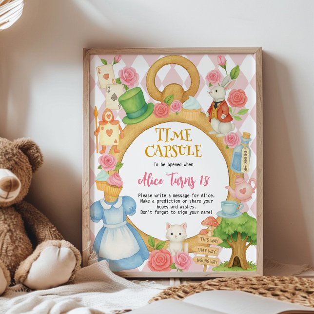 Affiche Alice dans l'Onederland Anniversaire Fête Heure Ca (Créateur téléchargé)