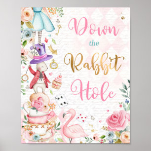 Affiche Alice Dans L'Onederland Wonderland Fête Anniversai