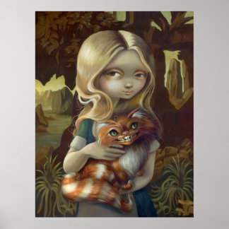 Affiche Alice dans un Da Vinci Portrait merveilleland goth