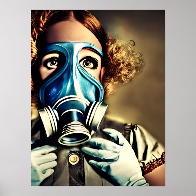 Affiche Alice dans un masque à gaz (Devant)