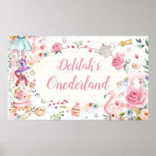Affiche Alice in Onederland 1st Birthday Tea Party Banner