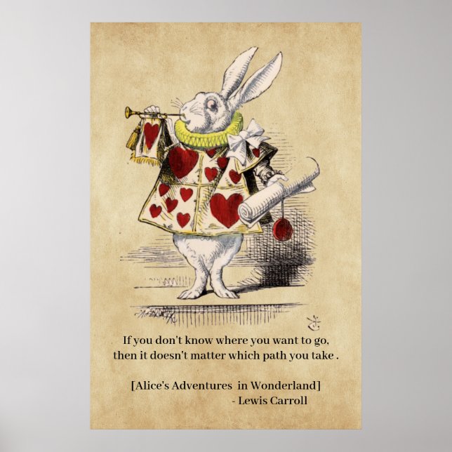 Affiche Alice in Wonderland, Herald, Citation motivationne (Devant)