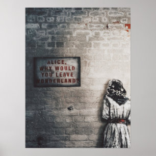 AFFICHE ALICE IN WONDERLAND & "POURQUOI PARTEZ-VOUS" SIGNE