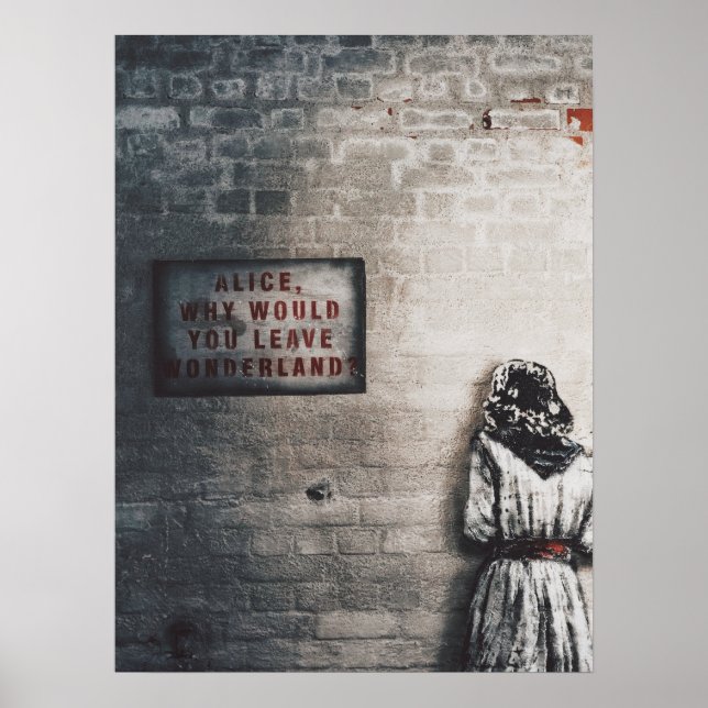AFFICHE ALICE IN WONDERLAND & "POURQUOI PARTEZ-VOUS" SIGNE (Devant)