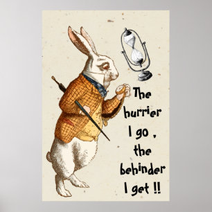 Affiche Alice - Lapin Blanc - Verre Heure 1865