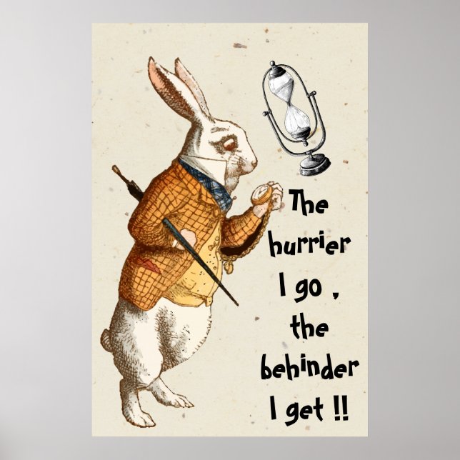 Affiche Alice - Lapin Blanc - Verre Heure 1865 (Devant)