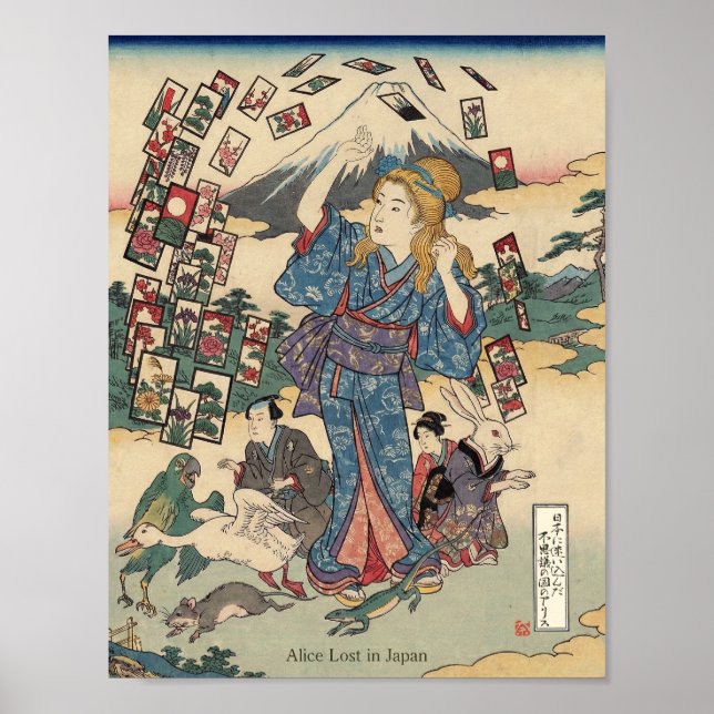 Affiche Alice Lost in Japan | Ukiyo-e Floating Wonderland (Devant)