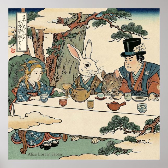 Affiche Alice Lost in Japan | Ukiyo-e Mad Tea Party (Devant)