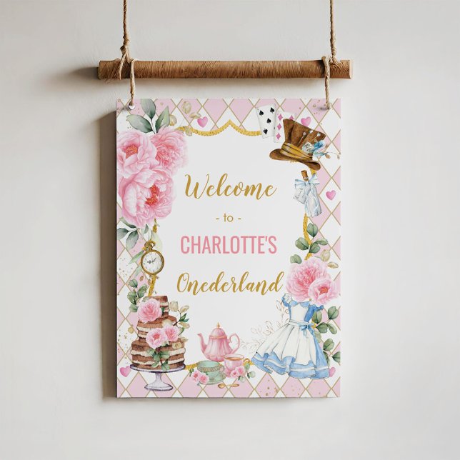 Affiche Alice rose au pays des merveilles 1er anniversaire (Créateur téléchargé)