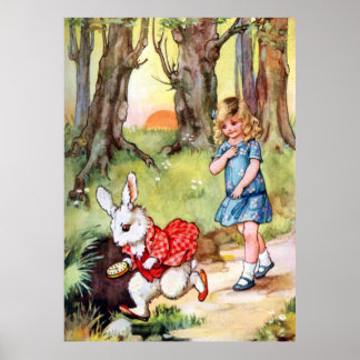 Affiche Alice suit le lapin blanc au pays des merveilles