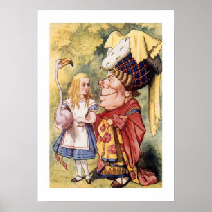 Affiche Alice vintage au pays des merveilles avec la reine