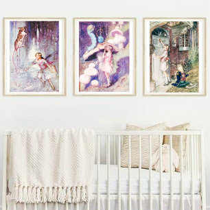 Affiche Alice vintage au pays des merveilles La Caterpilla