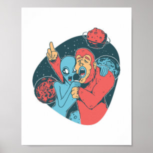 Affiche Alien Bigfoot Sasquatch Funny Camping Cadeau