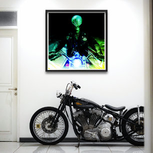 Affiche Alien Biker (version Neon)