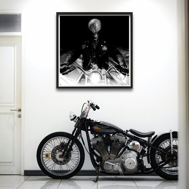Affiche Alien Biker (version noir et blanc) (Créateur téléchargé)
