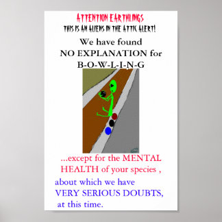 Affiche Alien Bowling Alley par l'artiste Wendy Bridges